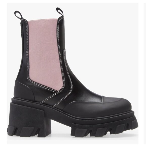 Ganni Platform Chelsea Boot NWT Black & Pink Size 11 NWT - Picture 2 of 8